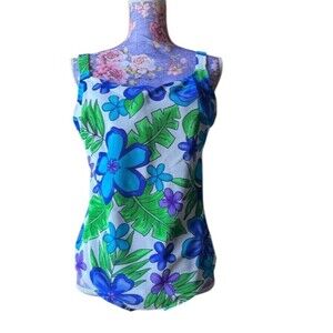 CHRISTINA 1 piece Swimsuit 18W Tropical Hip Minimizer Turquoise, Blue, Green